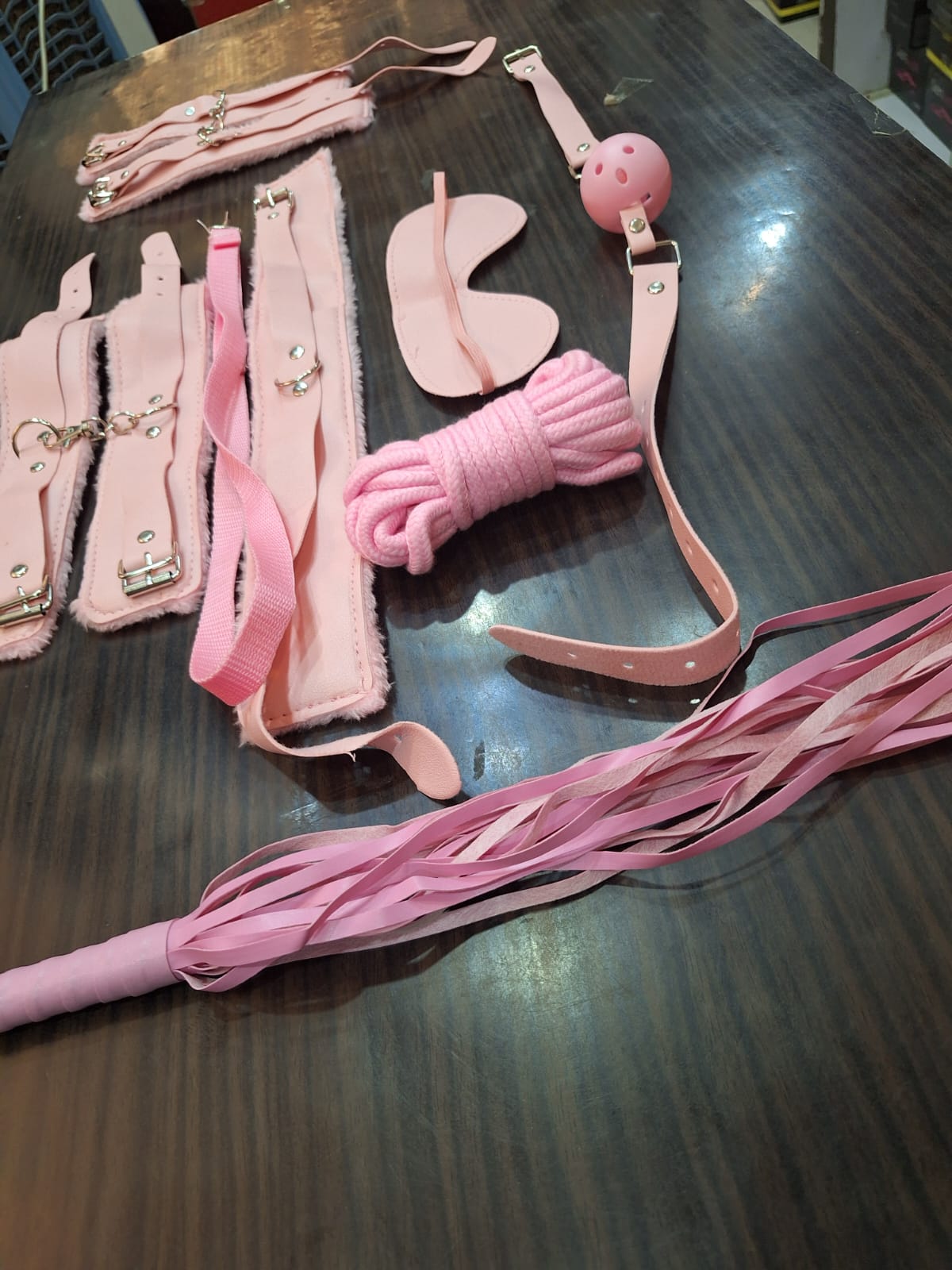 BDSMs Set couple Adjustable Adult Sex Toy Bundle Bondage Suit in pink Colour