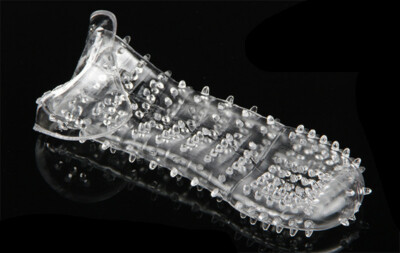 Reusable Ejaculation Delay Crystal Condom Penis Sleeve for Men